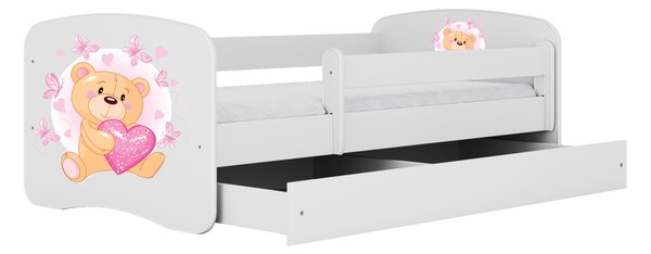 Kocot kids Dětská postel Babydreams medvídek s motýlky bílá, varianta 70x140, bez šuplíků, bez matrace