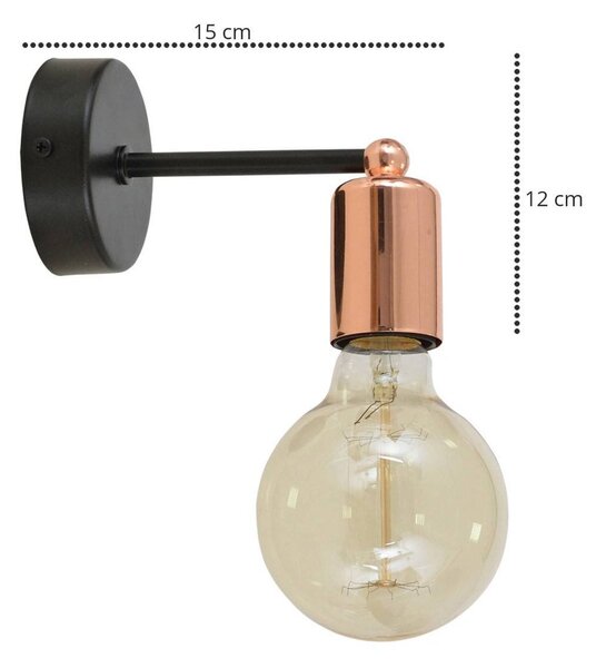Nástěnné svítidlo Edison, výběr ze 3 barev