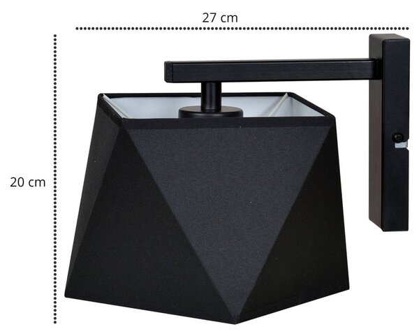 Nástěnné svítidlo Diamond, 1x textilní stínítko (výběr z 5 barev)