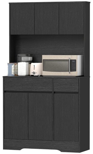 Kuchyňská skříň s úložným prostorem, černá, 100 x 38 x 180 cm 83A-248V90BK
