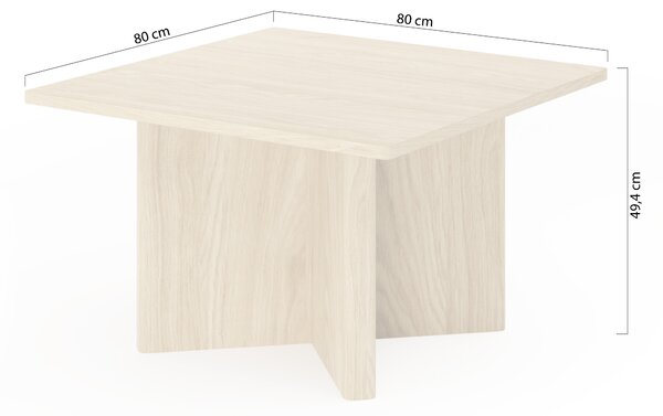Čtvercový konferenční stolek Bellora 80 cm - olejovaný dub