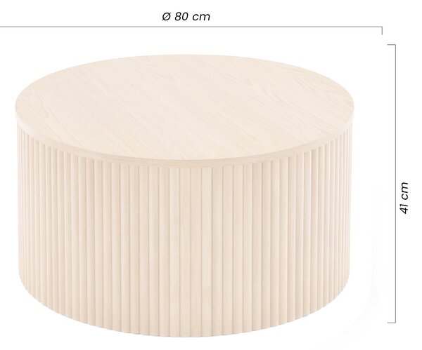 Kulaty konferenční stolek Tamis 80 cm - přírodní