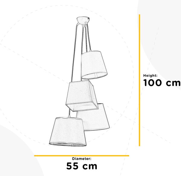 ZÁVĚSNÉ SVÍTIDLO, 55/55/100 cm - Online Only svítidla, Online Only