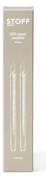 Voskové LED svíčky White – set 2 ks