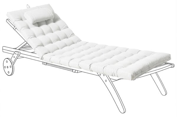 Polstr na zahradní lehátko CESANA PREMIUM 192 x 56 cm Krémově bílá