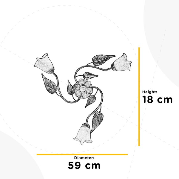 STROPNÍ SVÍTIDLO, 60/60/25 cm - Online Only svítidla, Online Only