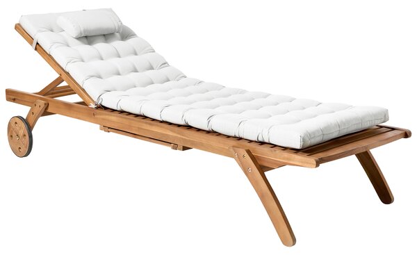 Polstr na zahradní lehátko CESANA PREMIUM 192 x 56 cm Krémově bílá