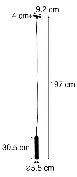 Designové závěsné svítidlo černé vč. adaptéru na kolejnici 1-fázové - Slimline Tuba Small