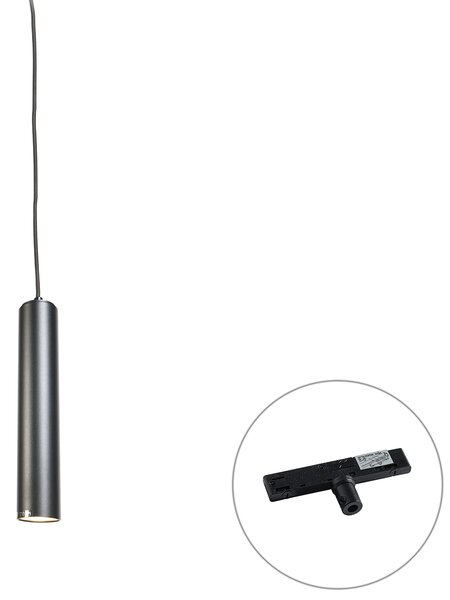 Designové závěsné svítidlo černé vč. adaptéru na kolejnici 1-fázové - Slimline Tuba Small