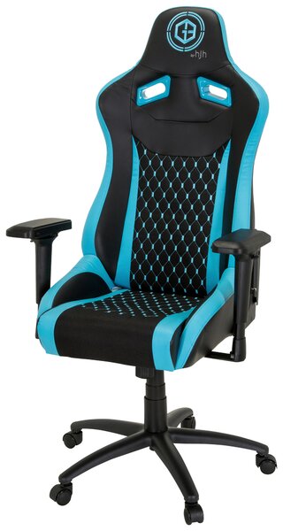 HERNÍ ŽIDLE, vzhled kůže, plochá tkanina, černá, tyrkysová MID.YOU - Online Only kancelářské židle, Online Only