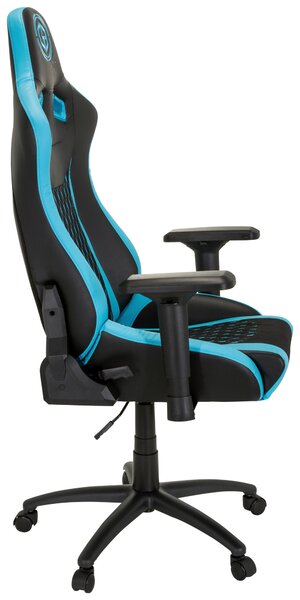 HERNÍ ŽIDLE, vzhled kůže, plochá tkanina, černá, tyrkysová MID.YOU - Online Only kancelářské židle, Online Only