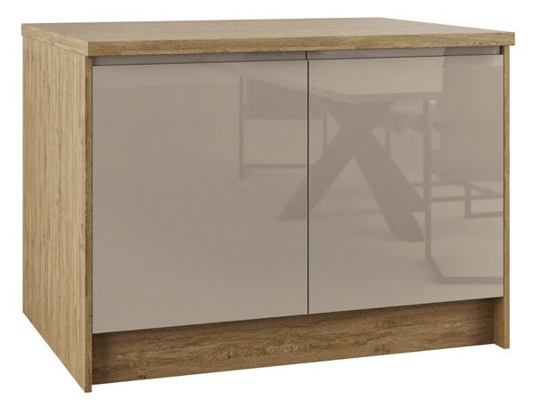 Kuchyňský ostrůvek Aurelia 124x94 cm (mocca vysoký lesk, lak)