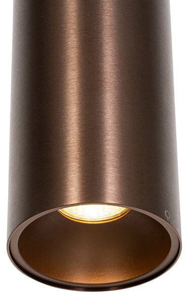 Designové závěsné svítidlo tmavě bronzové vč. adaptéru na lištu 3fázové - 3-Phase Tubo