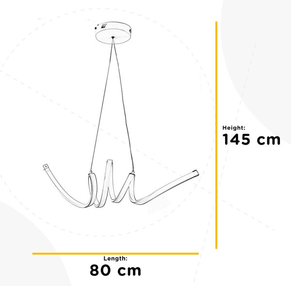 ZÁVĚSNÉ LED SVÍTIDLO, 80/25/145 cm - Online Only svítidla, Online Only