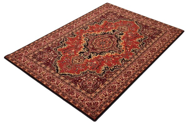 Kusový koberec vlněný Agnella Isfahan Almas Černý / Červený Rozměr: 160x240 cm