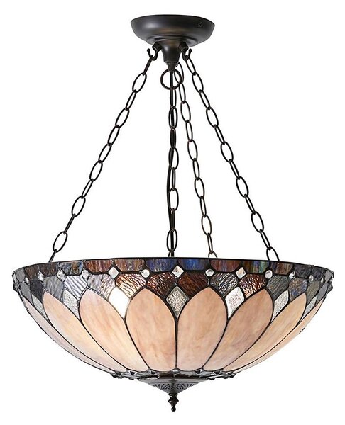 Endon 63976 - Lustr na řetězu Tiffany BROOKLYN 3xE27/60W/230V pr. 50 cm