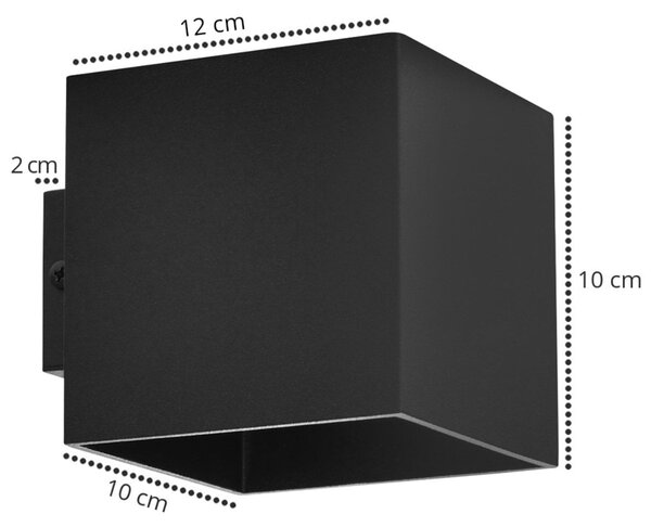Nástěnné svítidlo Cube, 1x kovové stínítko (výběr ze 3 barev)