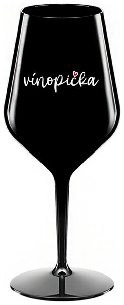 VÍNOPIČKA - černá nerozbitná sklenička na víno 470 ml