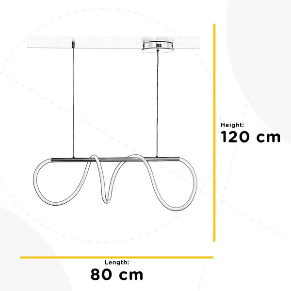 ZÁVĚSNÉ LED SVÍTIDLO, 90/90/120 cm - Online Only svítidla, Online Only