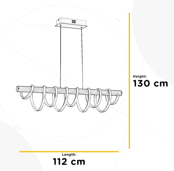 ZÁVĚSNÉ LED SVÍTIDLO, 112/22/130 cm - Online Only svítidla, Online Only