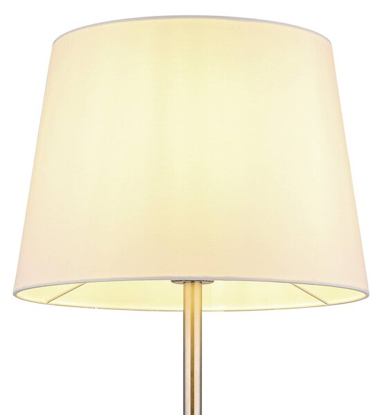 Globo Stojací lampa Joris, nikl/bílá, textil, výška 151 cm, E27, Hliník / šedá / zinek, Obývací pokoj / jídelna, Textil / tkanina / hedvábí