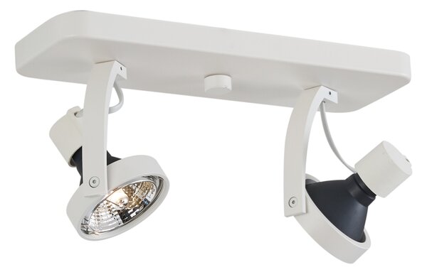 Designový stropní reflektor bílý GU10 70mm 2-světelný nastavitelný - Vo