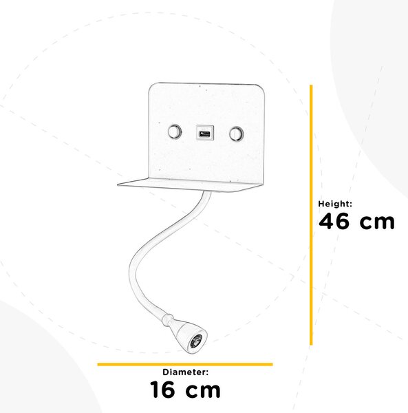NÁSTĚNNÉ LED SVÍTIDLO, 16/13/46 cm - Online Only svítidla, Online Only