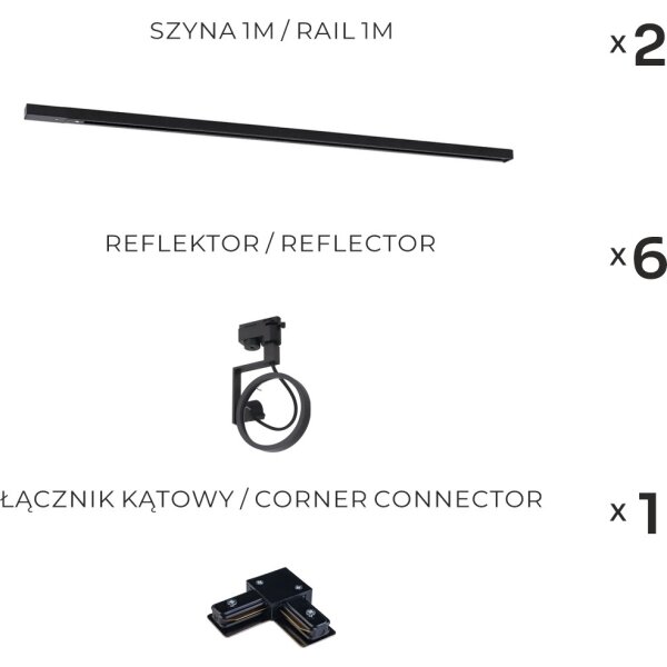 Zuma Line 3579 - Bodové svítidlo v lištovém systému MASTER 6xGU10/15W/230V černá