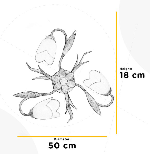 STROPNÍ SVÍTIDLO, 50/18/0 cm - Online Only svítidla, Online Only