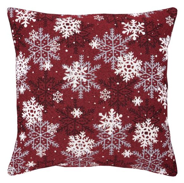 Povlak MOTIV vločky červenobílá 45 x 45 cm