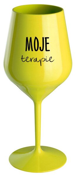 MOJE TERAPIE - žlutá nerozbitná sklenička na víno 470 ml
