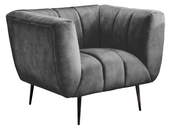 Křeslo NOBLESSE 106 CM šedé samet Nábytek | Obývací pokoj | Křesla | Klasická