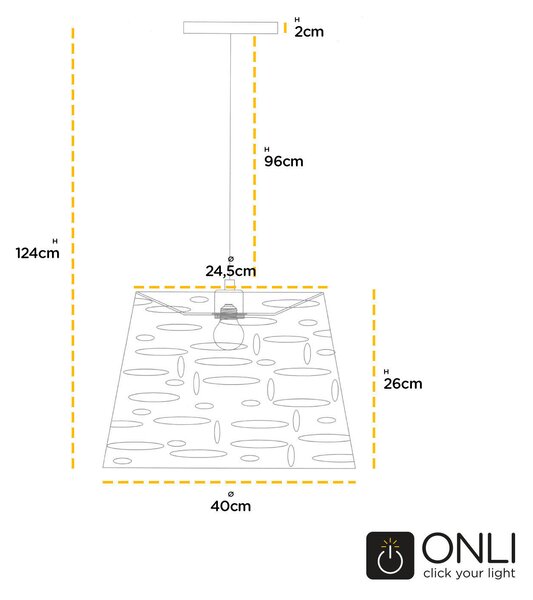 ZÁVĚSNÉ SVÍTIDLO, 40/100 cm - Online Only svítidla, Online Only