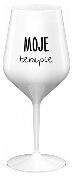 MOJE TERAPIE - bílá nerozbitná sklenička na víno 470 ml