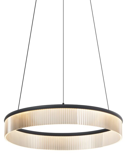 Moderní závěsné svítidlo černé 59cm vč. LED 3-krokové stmívatelné - Anello Chandelier