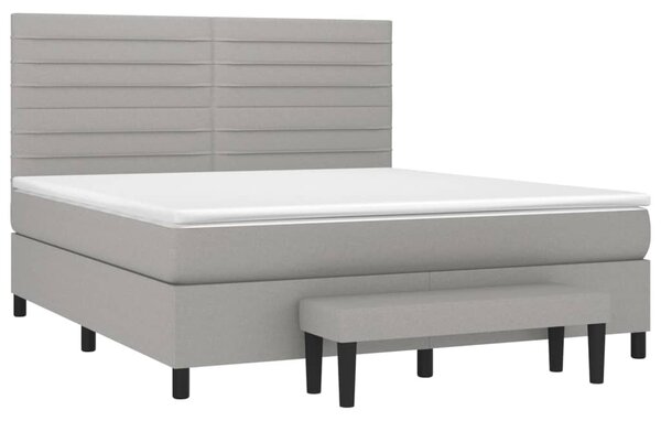 Box spring postel s matrací světle šedá 160 x 200 cm textil 3136685