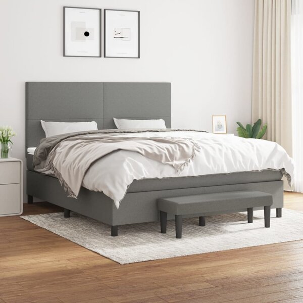 Box spring postel s matrací tmavě šedá 160x200 cm textil 3136446