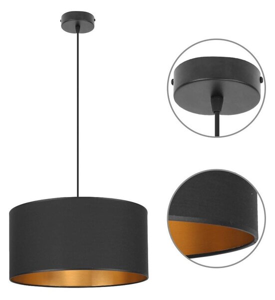 Závěsné svítidlo Shade, 1x textilní stínítko (výběr ze 2 barev), (výběr ze 2 barev konstrukce), (fi 40cm), g