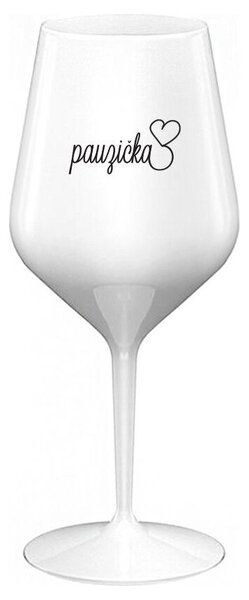 PAUZIČKA - bílá nerozbitná sklenička na víno 470 ml