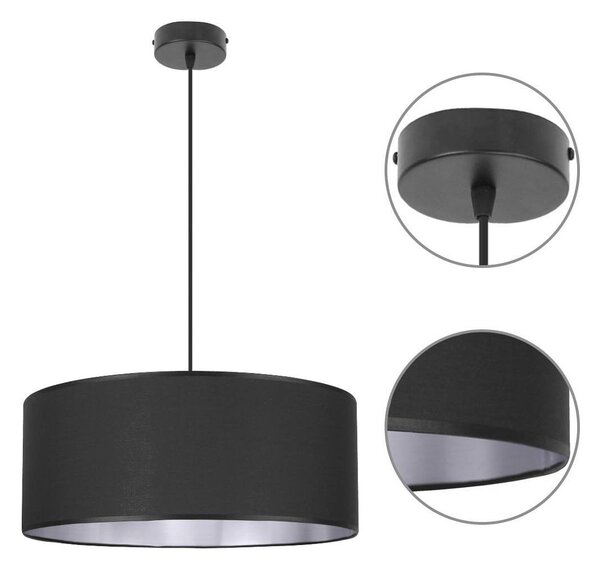 Závěsné svítidlo Shade, 1x textilní stínítko (výběr ze 2 barev), (výběr ze 3 barev konstrukce), (fi 50cm), ch