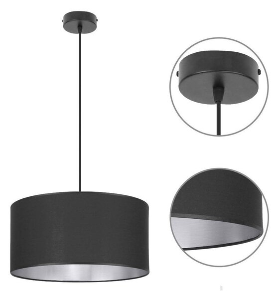 Závěsné svítidlo Shade, 1x textilní stínítko (výběr ze 2 barev), (výběr ze 3 barev konstrukce), (fi 40cm), ch