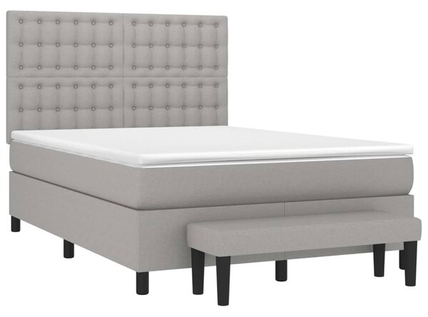 Box spring postel s matrací světle šedá 140 x 200 cm textil 3136917