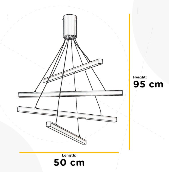 ZÁVĚSNÉ LED SVÍTIDLO, 50/95 cm - Online Only svítidla, Online Only