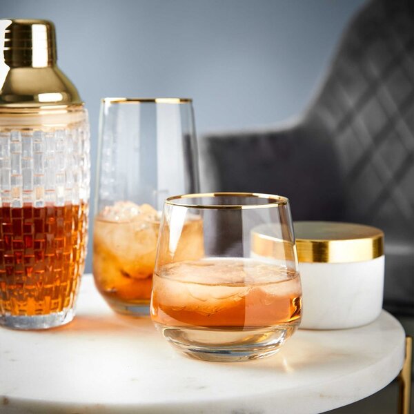 TOUCH OF GOLD Sada sklenic se zlatým okrajem 345 ml 6 ks