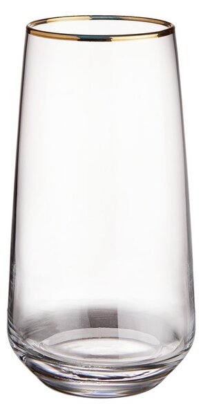 TOUCH OF GOLD Sada sklenic na long drink se zlatým okrajem 480 ml 6 ks