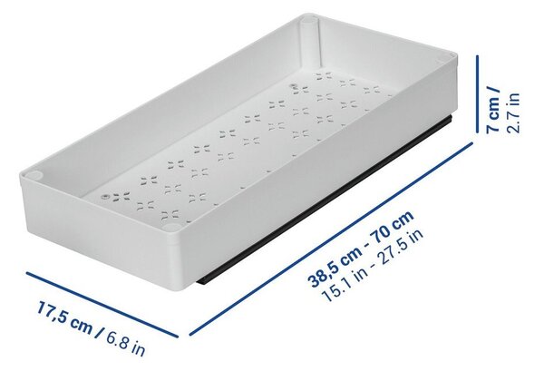 Bílá nastavitelná plastová přídavná polička 17x38,5 cm Simon – Wenko