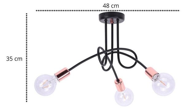 Stropní svítidlo Edison, výběr ze 2 barev, c