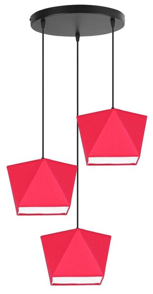 Závěsné svítidlo Diamond, 3x textilní stínítko (mix 6 barev), (výběr ze 3 barev konstrukce), o