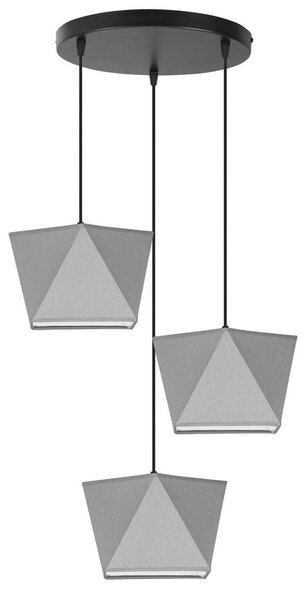 Závěsné svítidlo Diamond, 3x textilní stínítko (mix 6 barev), (výběr ze 3 barev konstrukce), o