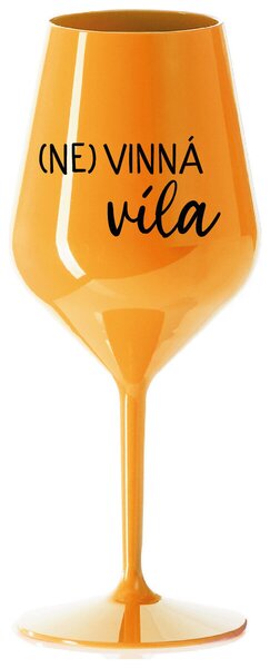 (NE)VINNÁ VÍLA - oranžová nerozbitná sklenička na víno 470 ml